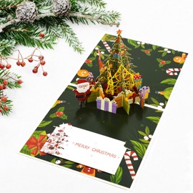 Fassory 3D Pop Up Christmas Card, Christmas Tree Design Surprise Greeting Card for Family Friends Kids (Green Christmas Tree)