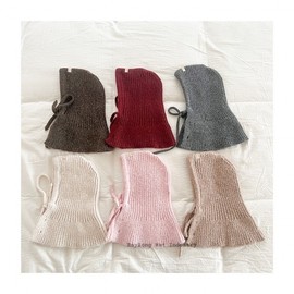 New Fall/Winter Kids' One-Piece Knit Wool Balaclava Pullover Hat LF2265 - One Size Khaki 3ea