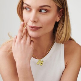 YANCHUN Letter Necklace Gold Initial Necklaces for Women Dainty Rhinestone Letter Pendant Necklace Alphabet Name Charm Necklaces Gold Jewelry Gifts