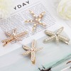 4Pcs Starfish Hair Clip Glossy Rhinestone Mermaid Hair Accessories Pearl