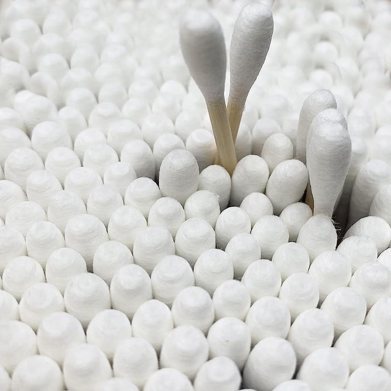 1000pcs Bamboo Cotton Swabs Double Round Cotton Buds with Wooden(5
