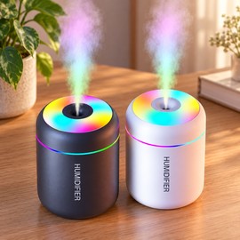 Mini USB Humidifier for Home & Car – 180ml Ultrasonic Mist with Quiet Operation for Bedroom, Car, Desk & Small Spaces