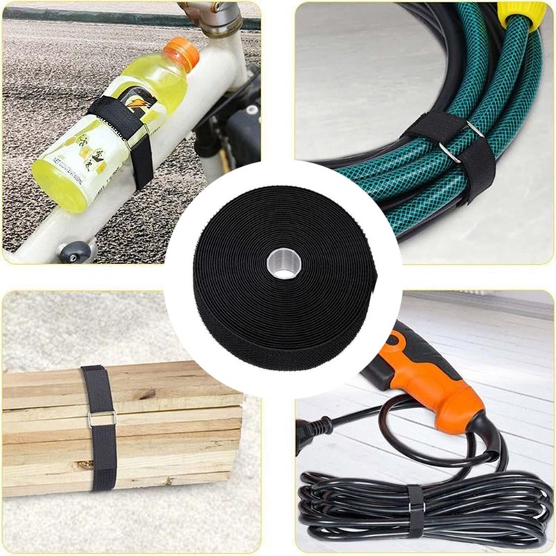 16Ft x 1In Adjustable Cable Straps with 25 Metal Buckles,