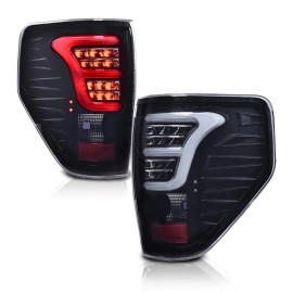 G-PLUS Fit For 2009-2014 Ford F-150 LED Tube Tail Lights Brake Lamps Assembly Smoke