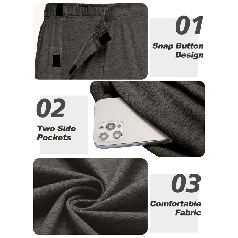 Deyeek Tear Away Pants for Men Open Bottom Wide Leg