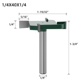 KTouler 4-Wing Spoilboard Surfacing Router Bit 1/4 Inch T Type Slotting Router Bit Durable Carbide Tipped Wood Milling Cutter Woodworking Tools