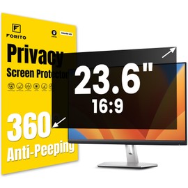 F FORITO 23.6 Inch 16:9 360°Privacy Screen Protector for Computer Monitor, Removable Eye Protection Anti Blue Light Anti Glare Computer Screen Privacy Shield for 23.6" Widescreen Monitors