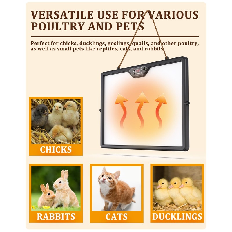 16 x 12 Inch Dual-Sided Chicken Brooder Heating Plate, Adjustable