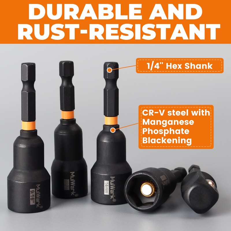 MulWark Magnetic Nut Driver Set 16 pcs Impact Driver Bit