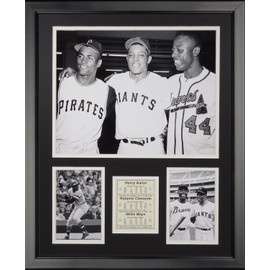Legends Never Die Hank Aaron Roberto Clemente & Willie Mays Framed Photo Collage, 16" x 20", (19772A)