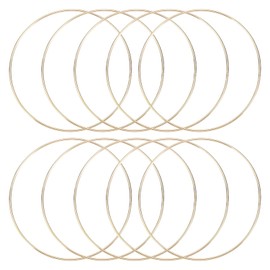 MECCANIXITY 10 Pcs Dream Catcher Rings,Metal Craft Hoops Floral Hoops 6 Inch Macrame Hoops Rings for DIY Crafts Wreath Making Supplies Plant Hangers,Gold