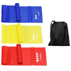 PATIKIL Resistance Exercise Bands, 3 Pack Workout Bands with 10lbs/15lbs/20lbs Strengths Elastic Band for Working Out Home Gym Physical Fitness Yoga, Blue Yellow Red