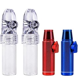 4 Pack Mini Pepper Shaker Premium Metal Spice Dispenser and Sweetener Portable Travel Storage (Anodized Aluminum) (Glass)