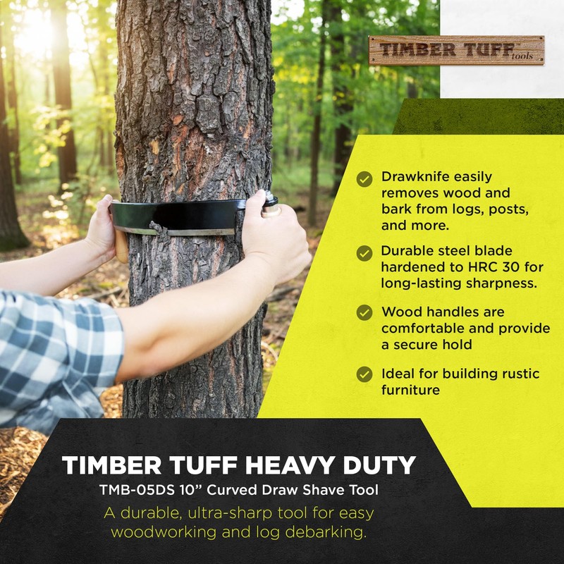 Timber Tuff TMB-10DC Curved Draw Shave, 10"