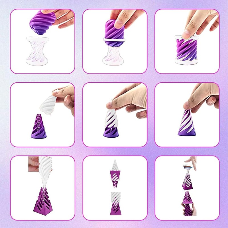 3D Spiral Shape Decorative Figure Geometric Impossible Cone Made of