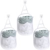 3 cestas colgantes de malla plegable para ropa sucia, con