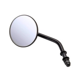 BLACK Early Style 3" Round Mirror for LEFT or RIGHT Side WITH Adjustable Arm - Fits ALL Harley Sportster and Big Twins Models - Motorcycle Chopper Bobber