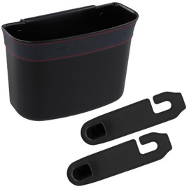 2 universal car seat hooks, car rubbish bin set, vehicle rubbish bin, car rubbish bin, leather backrest hook, small bin, storage hooks for car seat accessories