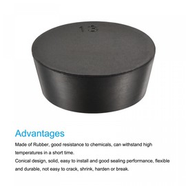 sourcing map Tapered Rubber Cap 58 mm to 68 mm for Laboratory Home Black