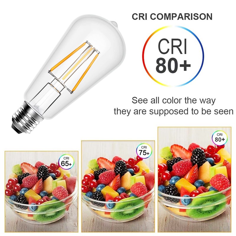 Ralbay Dimmable E26 Vintage LED Edison Bulbs 60 Watt Equivalent