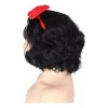 generic Peluca De Mujer Negra Corta Rizada Blanca Nieve Cosplayresi