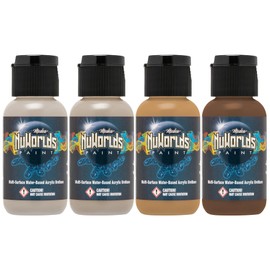 Medea NuWorlds Paint Epidermis Set - Miniature Flesh Tone Paint Set – Transparent Multi-Pigmented Acrylics – No Primer Needed - Airbrush & Brush Ready – RPG Skin Painting Kit for Minis & Models