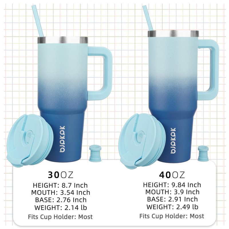 BJPKPK Tumbler With Handle 30 oz Stainless Steel Insulated Tumbler