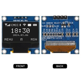 AITRIP 5PCS 0.96 Inch OLED I2C IIC Display Module 12864 128x64 Pixel SSD1306 Mini Self-Luminous OLED Screen Board Compatible with Arduino Raspberry Pi (White)