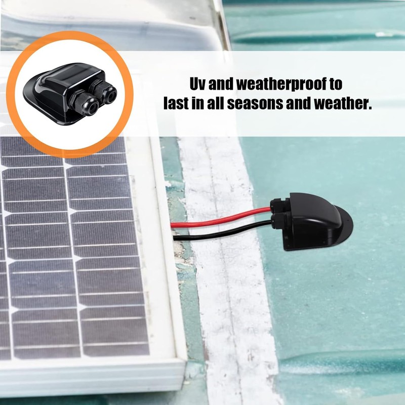 Mujiluxe Black 2 pieces roof feed-through, cable guide, cable guide,
