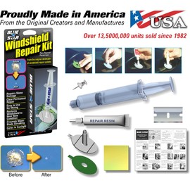 Blue Star Windshield Do It Yourself Windshield Repair Kit Resin, Glass Repair KIT Stone Damage CHIP Model # 777 Prevent Stone Damage Repair, Autoglass Chips and Cracks. Made in USA