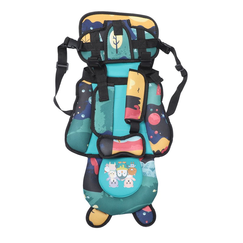 Toddler Car Seat Insert Bear Pattern Heighten Adjustable Fixing Straps