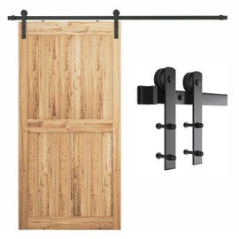 SMARTSTANDARD 7.5ft Barn Door Hardware kit, Barn Door Track, Sliding Door Hardware kit, Smoothly and Quietly -Heavy Duty Sturdy -Easy to Install, Fit 42"-45" Wide Door Panel (I Shape Hanger)