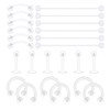 D.Bella Clear Stainless Steel Flexible Acrylic Cartilage Bar 16g 14g,