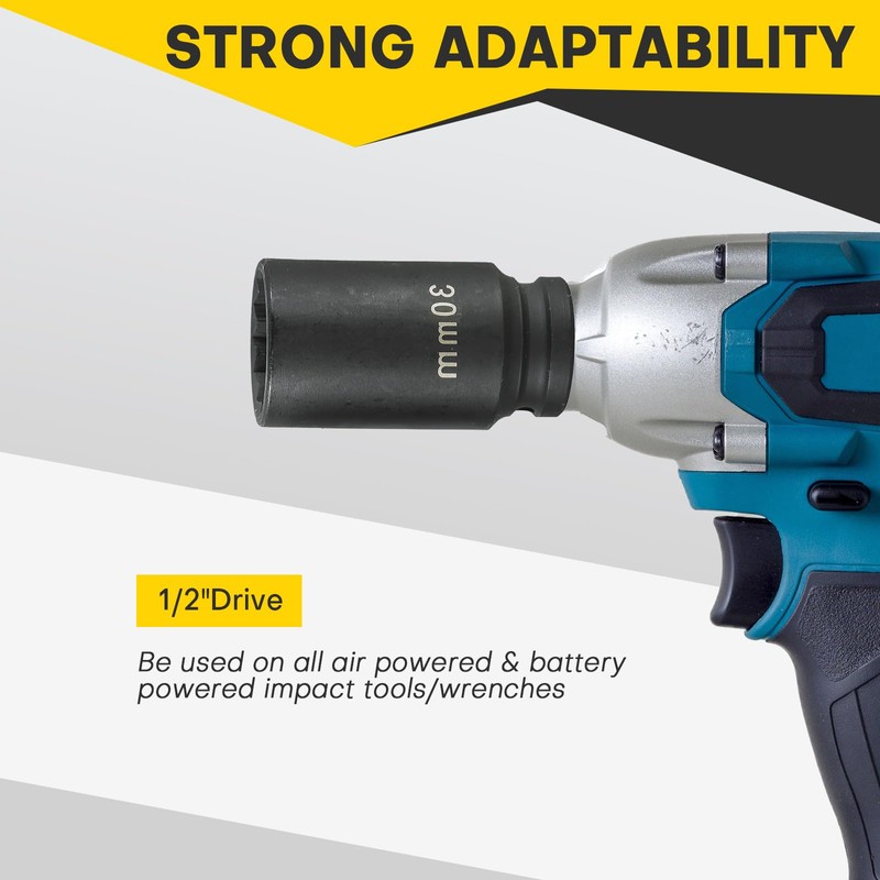 Acymner 1/2" Drive Deep Spindle Axle Nut Impact Socket |