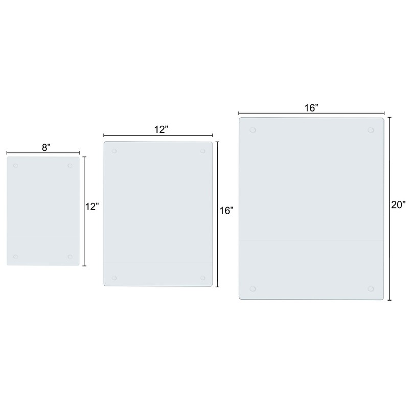 Phore Tempered Glass Cutting Board for Kitchen, Dishwasher Safe, Clear