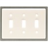 Liberty Hardware 64156 Ceramic Insert Triple Switch Wall Plate, Bisque