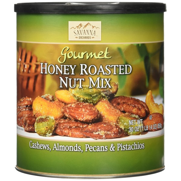 Savanna Orchards Gourmet Honey Roasted Nut Mix - Cashews, Almonds, Pecans and Pistachios (30 oz)