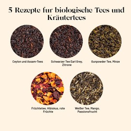 Kusmi Tea - The Essentials Organic Gift Set for Women and Men - Green Tea, Black Tea, White Tea, Hibiscus Tea - Loose Tea - 5 Tins of 25 g - Idea Birthday Gift