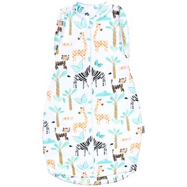 TupTam Baby Swaddling Bag, Oeko-Tex Certified Materials, Padded Baby Sleeping Bag, 2.5 Tog, Unisex, Unpadded 0.5 tog / safari green