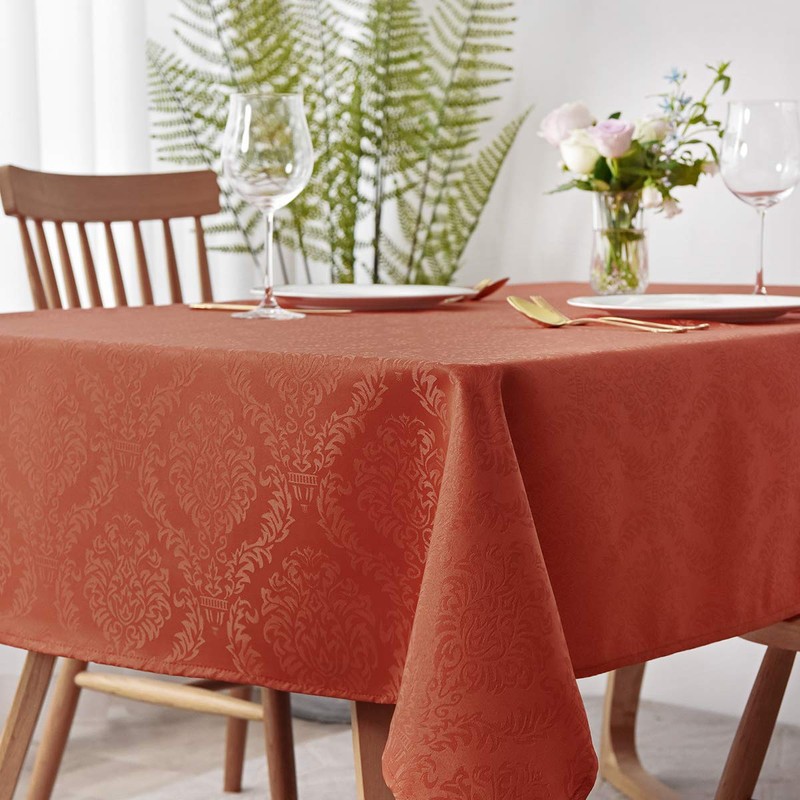 maxmill Jacquard Tablecloth Damask Design Water Resistance Antiwrinkle Heavy Weight