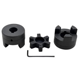 Saelno 5/8" to 7/8" L075 Flexible 3-Piece L-Jaw Coupling Coupler Set & Rubber Spider for Log Wood Splitter,Multi-Flex Couplings L075-5/8-7/8