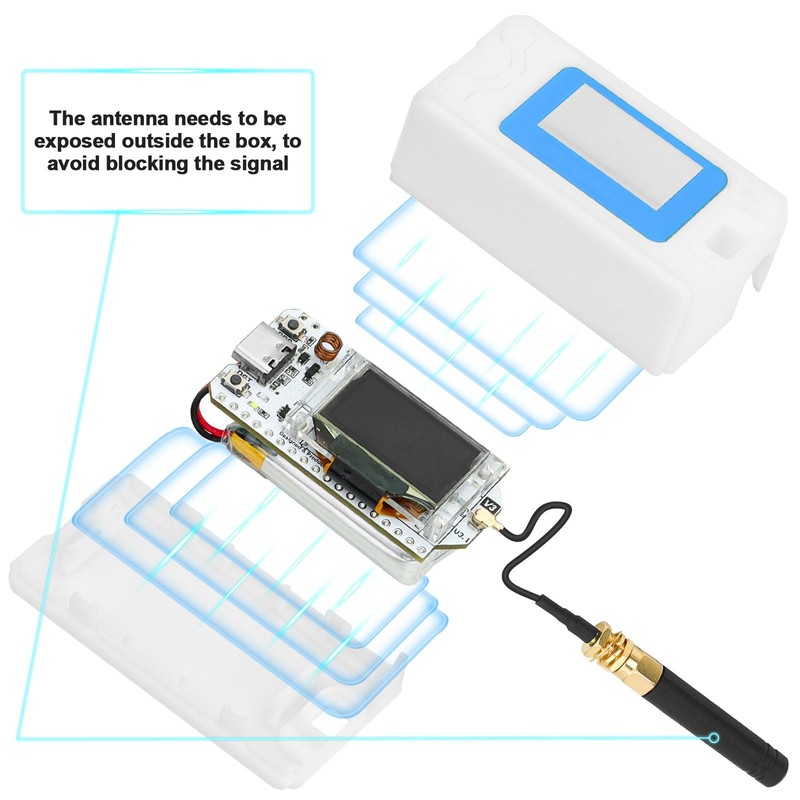 Case for ESP32 LoRa V3 Development Board Device Antenna OLED