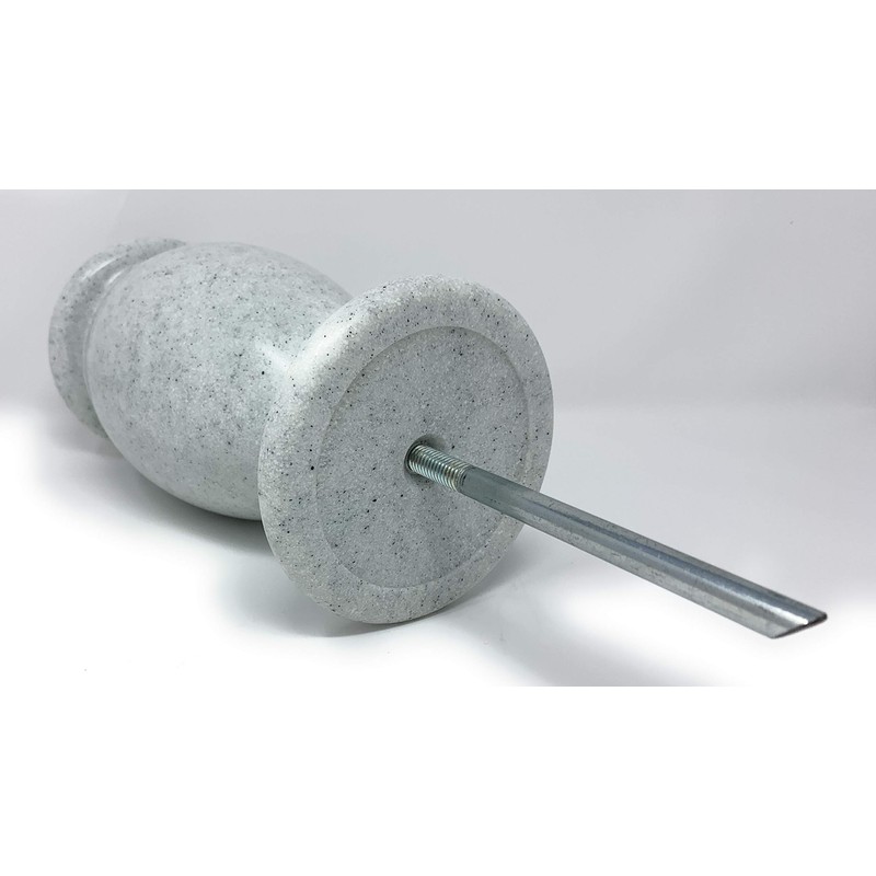 OPTIMUM Memorial Cemetery Flower Vase - Plastic (White Granite) with