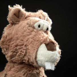 SIGIKID 42811 Co-Constructor BeastsTown Flannelette for Girls, Boys and Adults, Cuddly Toy, Recommended from 2 Years, Brown/Flannelette