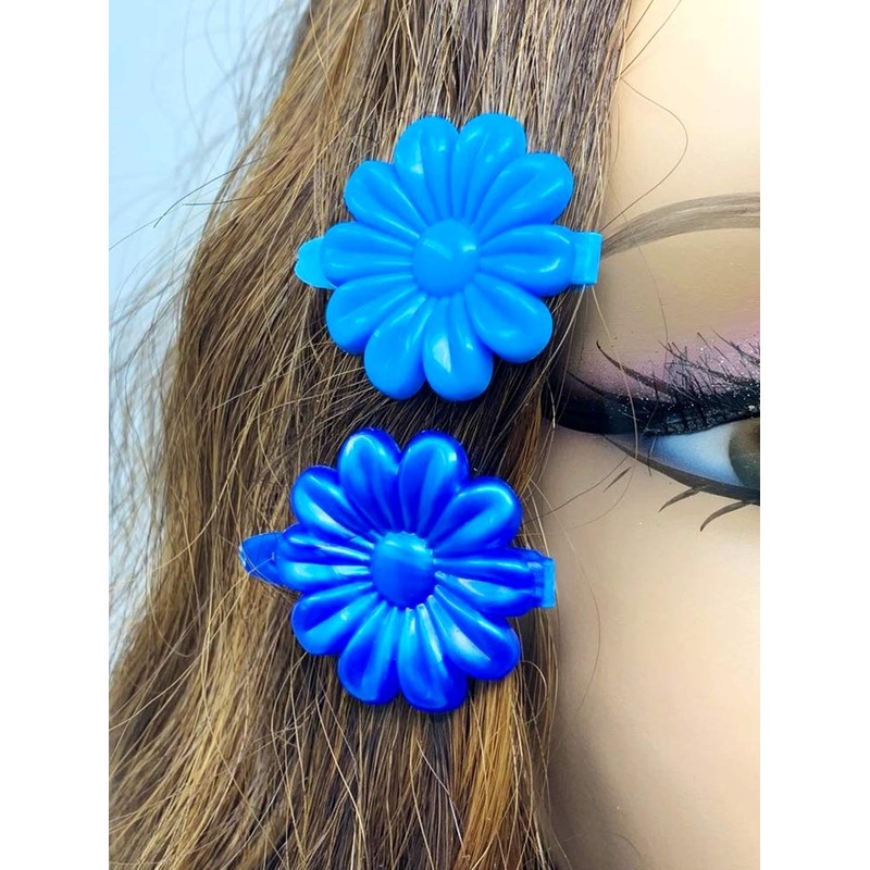Tara Girls Self Hinge Plastic Flower Hair Barrettes 18 Pieces