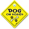 Dog On Board Car Sign Yellow and Black Suction Cup
