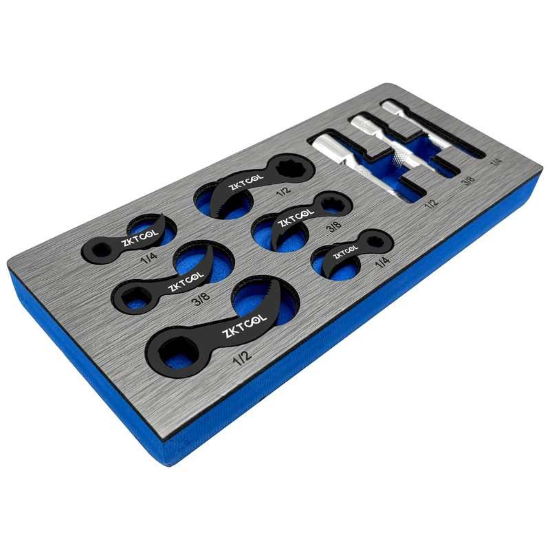 ZKTOOL 9PC Pry Bar Wrench Adaptor Head Kit,Crowbar Adapter Head