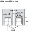 GEFONG Mini Cylindrical Barrel Hinge 24mm for Cabinet Door Panel