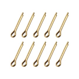 sourcing map Split Cotter Pin - 3mm x 20mm (1/8 inch x 25/32 inch) Solid Brass 2-Prongs Gold Tone Fastener Clip Key 10Pcs