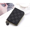 KACYMAO Checkered Credit Card Holder Wallet Zipper Leather Case Purse